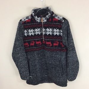 Simply Southern Fuzzy Quarter Zip Pull over Jacket Size Small